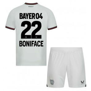 Bayer Leverkusen Victor Boniface #22 Borta Kläder Barn 2023-24 Kortärmad (+ Korta byxor)